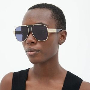 NEW Dior DIORSIGNATURE A3U B0B0 Gold Blue Unisex Aviator Sunglasses